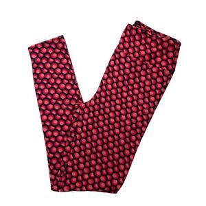 Lularoe Red Print Super Soft Leggings One Size